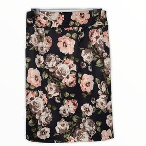 Ashley Stewart Rose Print Scuba Pencil Skirt